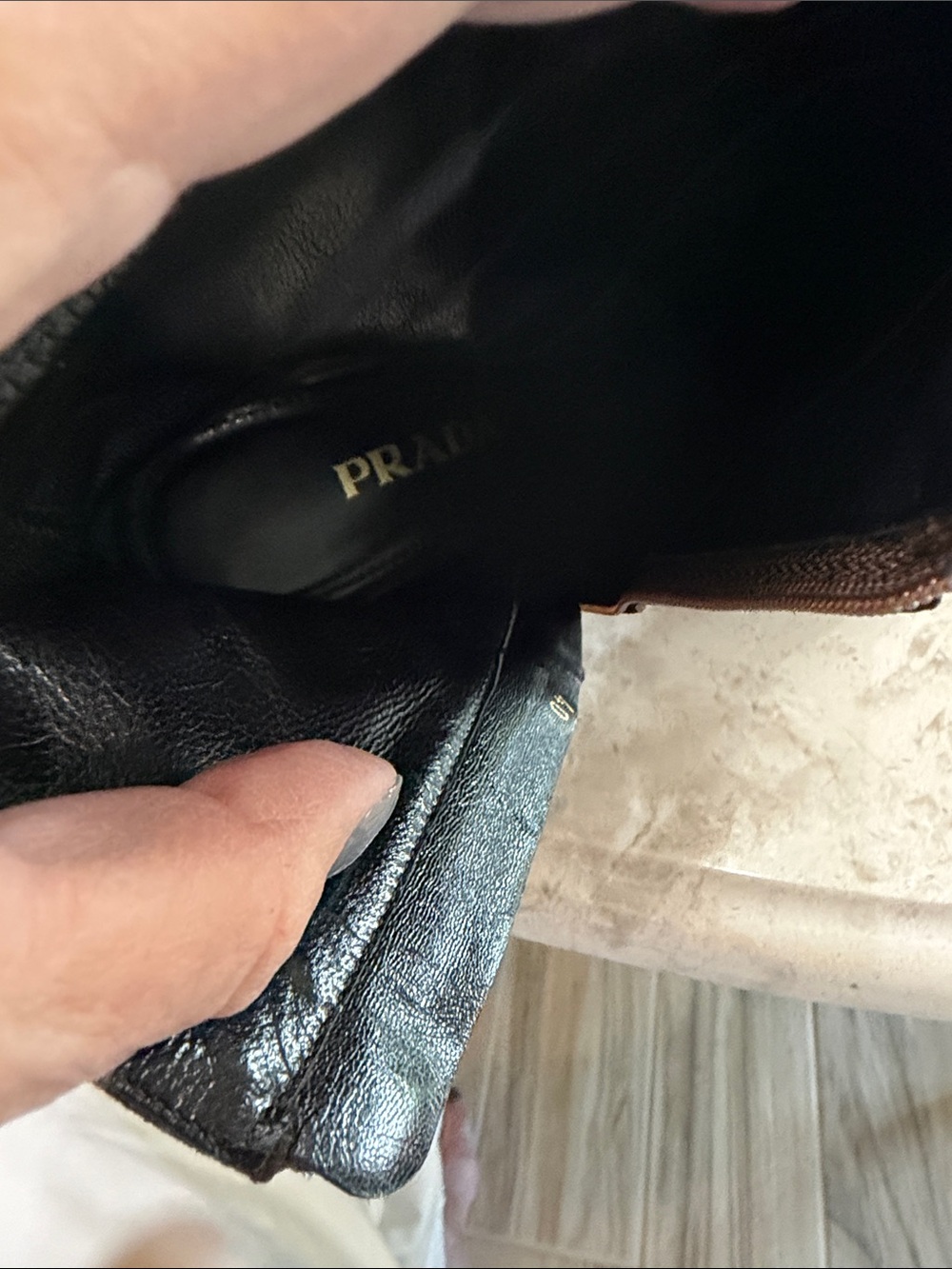 Prada Classic Women's Dark Brown Suede Ankle Boots - Picture 6 of 6